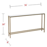 SEI Furniture Darrin Narrow Mirrored Top Console Table, 56", Metallic Gold SEI Furniture