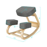Giantex Kneeling Chair, Wood Posture Chair, Max Load 330 Lbs, Rocking Knee Chair with Soft Cushion, Natural Relief for Back, Shoulder or Neck Pain, Ergonomic Kneeling Chair for Office Home Giantex