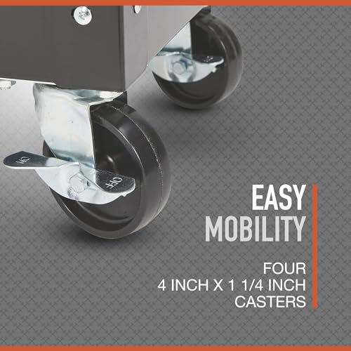 Ironton 28in. 2-Drawer Tool Cart - 30-1/2in.L x 14-1/2in.W x 33in.H, 350-Lb. Capacity Ironton