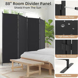 Kecreque Room Divider 4 Panel Partition Room Dividers & Folding Privacy Screens w/ 3 Metal Feet 6FT Portable Wall Doubles as a Dressing Screen Portable Wall for Office Kitchen Children's Room,Black Kecreque