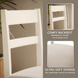 Orweiin 5-Piece Solid Wood Indoor Modern Rectangular Dining Table Set for 4,Table and Chairs 4 Set with Soft Cushions for Kitchen,Bar,Living Room,Breakfast Nook,White Orweiin