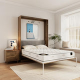 Bobve Farmhouse Murphy Bed Queen, 85" Wall Bed Folds to Save Space, Concealed Bed Frame with Hydraulic Rod and Wall Mounted Features for Apartment/Office/Guest Room Bobve