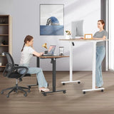 farexon Electric Standing Desk Legs, Adjustable Stand Up Desk Legs Dual-Beam Frame Workstation with Wheels, up to 71" x 32" Desktops, Ergonomic Table Base Workstation, Black Frame Only farexon