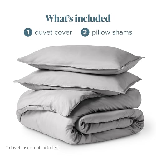 Bare Home Bedding Duvet Cover King Size - Premium 1800 Super Soft Collection - Lightweight, Cooling - Soft Breathable Bedding Duvet Cover (King, Light Grey) Bare Home