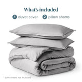 Bare Home Bedding Duvet Cover King Size - Premium 1800 Super Soft Collection - Lightweight, Cooling - Soft Breathable Bedding Duvet Cover (King, Light Grey) Bare Home