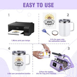 PlanetFlame Tumbler Heat Press Machine 110V Tumbler Mug Press for 30oz 20oz 16oz Sublimation Straight Skinny Tumblers Glass Jar Cans & 11-15oz Mugs, DIY Cup Heat Press Transfer Print, Purple PlanetFlame