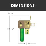 Gorilla Playsets 01-0061-AP Chateau Tower Wooden Play Tower with Wood Roof, Slide, and Climbing Wall, Brown Gorilla Playsets