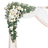 BMQDSM Faux Flowers Arch Flowers with Drapes (Set of 5) Wedding Decor and Wedding Arch Draping Artificial Flower Arrangements Wedding Decorations for Reception Wedding (White) BMQDSM