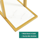 YITAHOME Gold Console Table with LED Lights, White and Gold Entryway Table, Modern Narrow Sofa Side Foyer Accent Table with Faux Marble Top Luxury for Entry Way, Hallway, Living Room YITAHOME