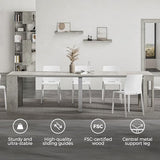Mobili Fiver, Easy, Extendable Console Table with Extension Leaves Holder, 17.7(120.1) x35.4 in, Concrete Effect, Grey, Made in Italy Mobili Fiver