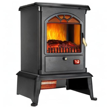 Winado Electric Fireplace, 22" Freestanding Infrared Furnace Heater, with 3 Side Views, Remote Control, LED Display, Overheat Protection for Home and Office, 1000W/1500W, Black