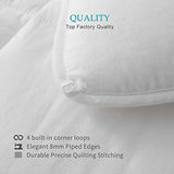 Oaken-Cat 100% Cotton Cover Down Alternative Comforter Twin - Ultra-Soft Skin-Friendly Breathable Fluffy Microfiber Duvet, All Season Bed Comforter Duvet Insert (68x90, White) Oaken-Cat