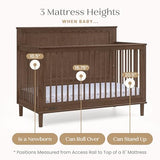 Delta Children Penelope 6-in-1 Convertible Crib - Greenguard Gold Certified, Teak Brown