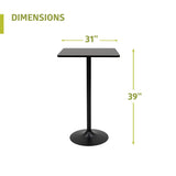 Pearington PEAR-4DSQ Pub Table, Black Pearington