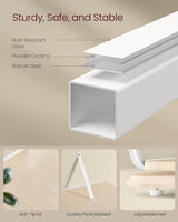 VASAGLE 4-Tier Rotating Corner Bookshelf with Bookends in Cloud White VASAGLE