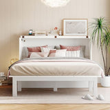 Harper & Bright Designs Queen Size Murphy Bed with Desk, USB Port, and Removable Shelves on Each Side, Queen Platform Bed Wood Frame, for Guest Room Home Office - White Harper & Bright Designs
