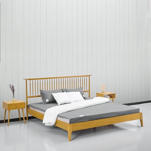 NTC Ruby King Bed Frame in Rustic Oak - Premium Solid Oak & Rubber Wood with Silent Slats and Effortless Assembly - WoodArtSupply