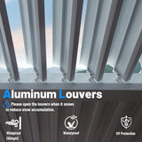 Domi Outdoor Living Louvered Pergola 10x13FT, Aluminum Outdoor Pergola with 2 Independently Adjustable Louver Roof, Full Aluminum Structure, White domi outdoor living