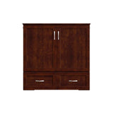 Pemberly Row Set of 2 Twin Extra Long Murphy Bed Chest & Side Table in Walnut Pemberly Row