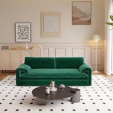 UPYOOE 63.8" Futon Sofa Bed Queen Size, Pull Out Bed, 3-in-1 Convertible Sleeper Sofa with Side Pocket, Modern Velvet Futon Couch for Living Room, Small Space, Apartment, Bedroom, Green UPYOOE