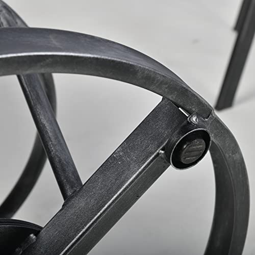 BOKKOLIK Industrial Bistro Bar Table 38.6-44.4inch Height Adjustable Farmhouse Pub Table for Kitchen Dinning Room Office Swivel Wooden Top BOKKOLIK