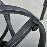 BOKKOLIK Industrial Bistro Bar Table 38.6-44.4inch Height Adjustable Farmhouse Pub Table for Kitchen Dinning Room Office Swivel Wooden Top BOKKOLIK