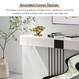 Half Moon Contemporary Console Table Slate Tabletop Black/Gold Luxury EntrywaySofa Table Long Narrow with Two Storage Drawers Creative Carbon Steel Base Decorative(Gold A,140cm/55.1IN) YITAYMLI
