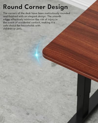 Zontera Standing Desk, Height Adjustable Electric Stand up Desk, 31.5 x 24 Inches Sit Stand Home Office Desk with Splice Board, Black Frame/Walnut Top Zontera