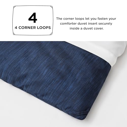 Bedsure Twin/Twin XL Comforter Set - Navy Soft Bedding for All Seasons, Cationic Dyed Bed Set, 2 Pieces, 1 Twin Size Comforter (68"x88") and 1 Pillow Sham (20"x26"+2") Bedsure