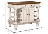 Homestyles Americana Antique Oak Island with Storage, 42"W homestyles