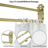 Iukar Privacy Partition Curtains,U-Shaped Rod Room Divider Curtains,Metal Support Wall Mounted Privacy Curtains with Flat Hooks for Fitting Room Beauty Salon Bedroom,7.54ft(White) lukar