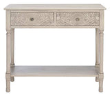 SAFAVIEH Home Collection Josie Greige 2-Drawer Console Table SAFAVIEH