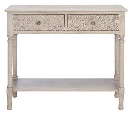 SAFAVIEH Home Collection Josie Greige 2-Drawer Console Table SAFAVIEH