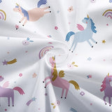 MUSOLEI Unicorn Fitted Sheet Set Full Unicorn Bedding Girls Rainbow Star Sheet Pink Flower Bedding Set Unicorns Girl Bed Sheets 1 Fitted Sheet with 2 Pillowcases Multi-Colour Full MUSOLEI