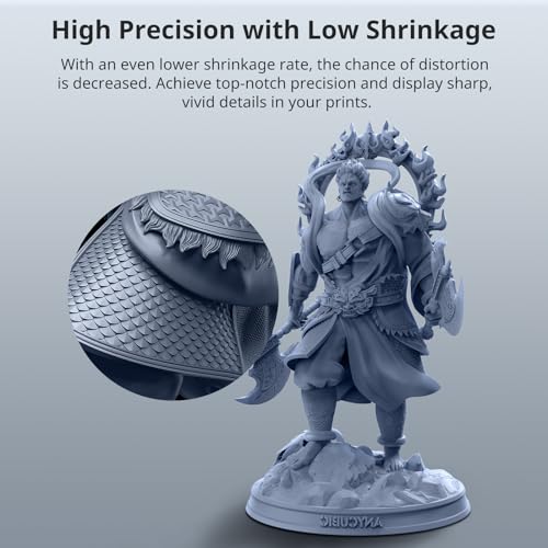 ANYCUBIC 3D Printer Resin, ABS-Like Resin Pro 2 with Enhanced Strength and Toughness, Performance far Superior to ABS-Like Resin, Low Odor, Wide Compatible for All Resin 3D Printers (Grey, 1kg)