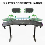 JWX Standing Gaming Desk with Aluminum Alloy Led Lights, 72'' Wing Shaped Large Gaming Studio Music Desk with Slot Design Shelves, for Live Streamer, Social Media Influencer & Music Recording JWX