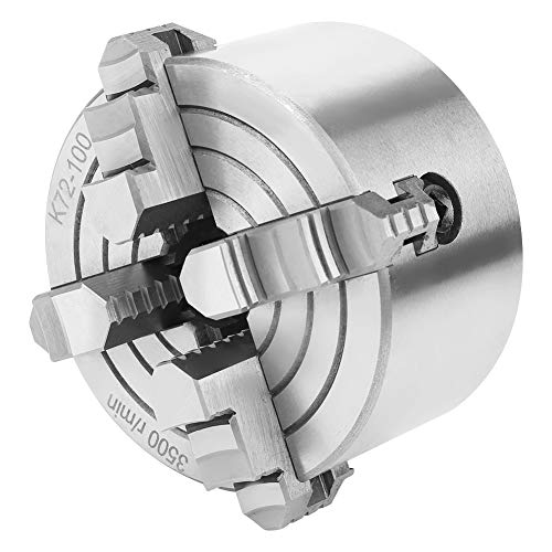 Lathe Chuck, Wood Lathe Chuck 4 - Jaw Independent Reversible 4inch SANOU K72-100 Metal Lathe Chuck Turning Machine Accessories Brrnoo