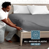 Bare Home Fitted Bottom Sheet Twin Extra Long - Premium 1800 Microfiber - Ultra-Soft Wrinkle Free - Deep Pocket - Twin XL Fitted Sheet (Twin XL, Grey) Bare Home