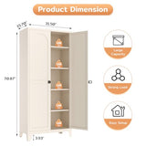 Zevemomo 70.87" Tall Metal Storage Cabinet with 3-Digit Combination Lock, Steel Pantry Cabinet with 4 Adjustable Shelves & 2 Doors, Secure Freestanding Organizer for Home, Office, Garage, Beige Zevemomo