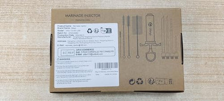 Ofargo 304-Stainless Steel Meat Injector Syringe Kit with 4 Marinade Needles for BBQ Grill Smoker, 2-oz Large Capacity, Both Paper User Manual and E-Book Recipe OFG