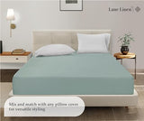 Fitted Twin XL Sheet - 4 Way Stretch Sheet with 360° Elastic Band - Upto 15" Deep Pocket Fitted Bottom Sheet - Ultra Soft, Fade Resistant, Breathable & Anti Shrink - Perfect for Dorm Rooms - Cool Blue LANE LINEN