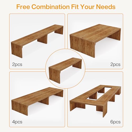 Tribesigns 13FT Conference Table, Large Rectangle Conference Room Table, Long Meeting Seminar Table Business Tables for 12-16 People (Four Tables) Tribesigns