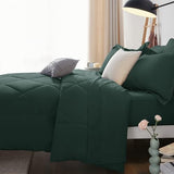 CozyLux Queen Comforter Set Forest Green - Bed in a Bag Queen Size 7 Pieces, Luxury Soft Bed Set for All Seasons, Bedding Set with Down Alternative Comforter, Sheets, Pillowcases & Shams CozyLux