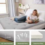 ZonLi Japanese Floor Futon Mattress Full Size 75"x 54", 100% Cotton Cover 2.5" Thicken Tatami Mattress, Foldable Sleeping Pad, Portable Dormitory Tatami Mat, Roll Up Floor Lounger Bed for Adult ZonLi