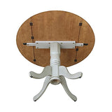 International Concepts Inch Dual 42 Drop Leaf Dining Table, Distressed Hickory/Stone IC International Concepts