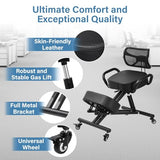 Ergonomic Kneeling Chair Height-Adjustable 32.2-36.2 in Postures Chairs with Lockable Wheels and Armrests Knee Chairs can Hold Up to 220 Lbs Kneeling Ergonomic Chair for Desk Home Meditation,Black Generic