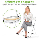 Real Relax Acrylic Folding Chairs,Foldable & Stackable Clear Chairs with Metal Chrome Frame, Indoor and Outdoor, for Home, Office, Party & Events,Set of 6,350LB,Transparent Real Relax