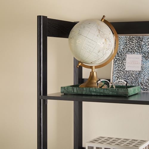 Walker Edison Modern Narrow Open Bookshelf with Drawer – 22 Inch, One-Drawer Black Walker Edison