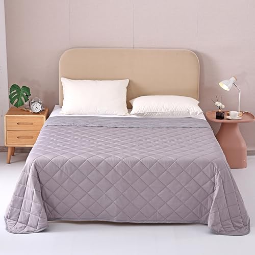 EVOLIVE Poly/Elastane Diamind Quilted All Season Light Weight Single Reversible Cooling Quilted Throw (Grey, Throw 50“x60”) EVOLIVE