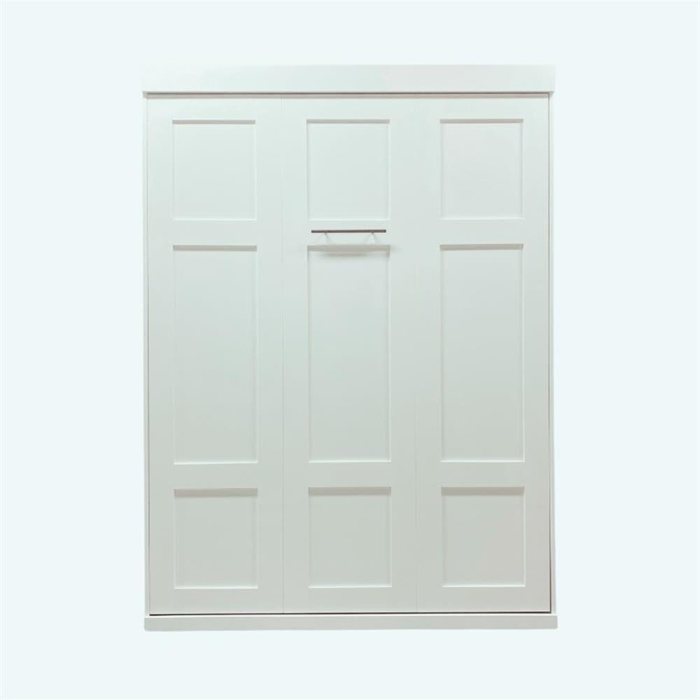 Pemberly Row Modern Engineered Wood Flexible Slat System Dual-Mounted 65-inch Queen Murphy Bed Sturdy in White Pemberly Row